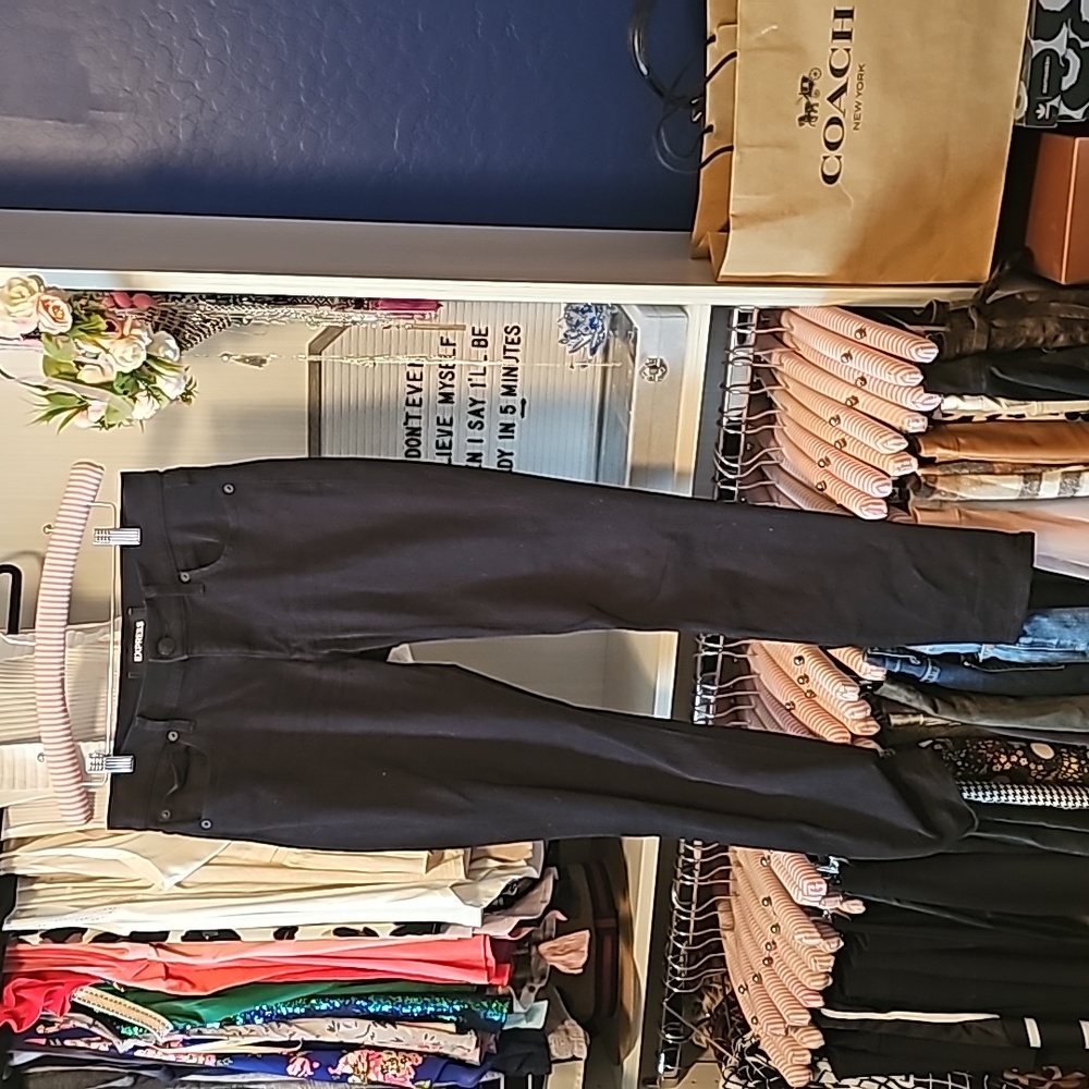 Express black mid rise jeans